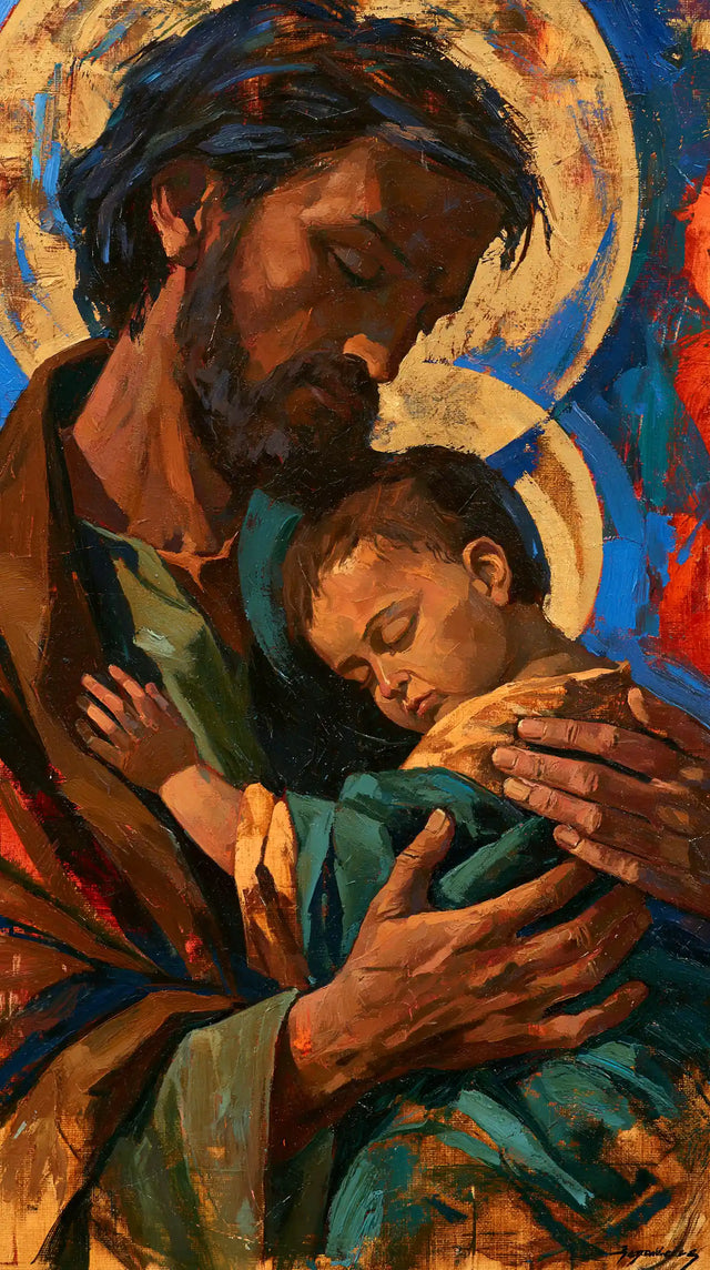 Saint Joseph with the Child Jesus – Expressionist · Portrait no. 5