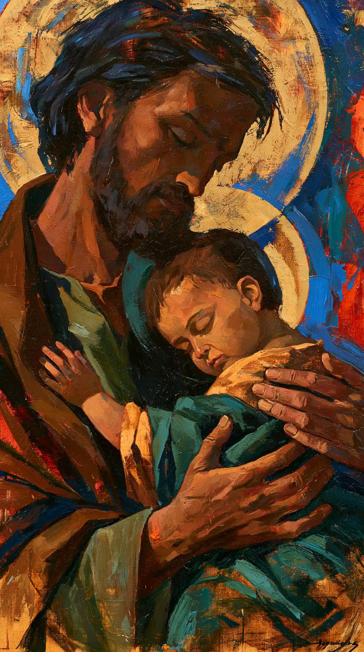 Saint Joseph with the Child Jesus – Expressionist · Portrait no. 5
