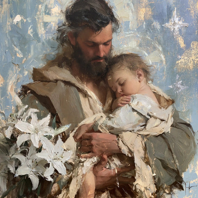 Saint Joseph with the Child Jesus – Impressionist · Square no. 2