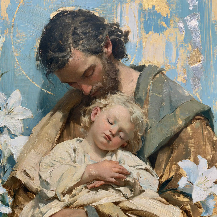Saint Joseph with the Child Jesus – Impressionist · Square no. 3