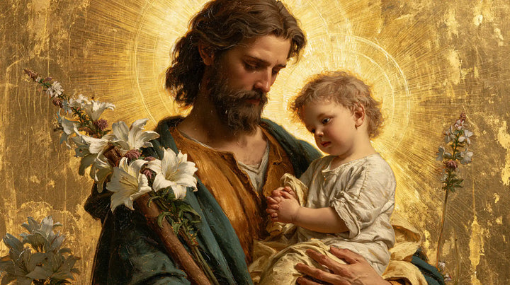 Saint Joseph with the Child Jesus – Sacred Gold · Landscape no. 10