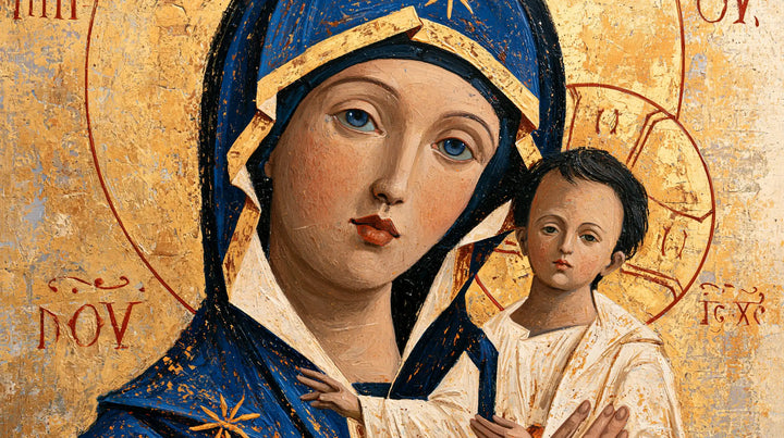 Virgin Mary and Child Jesus - Contemporary Byzantine · Landscape n° 10