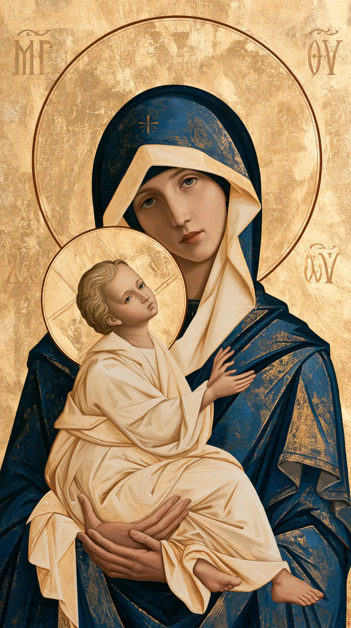 Virgin Mary and Child Jesus - Contemporary Byzantine · Portrait n° 12