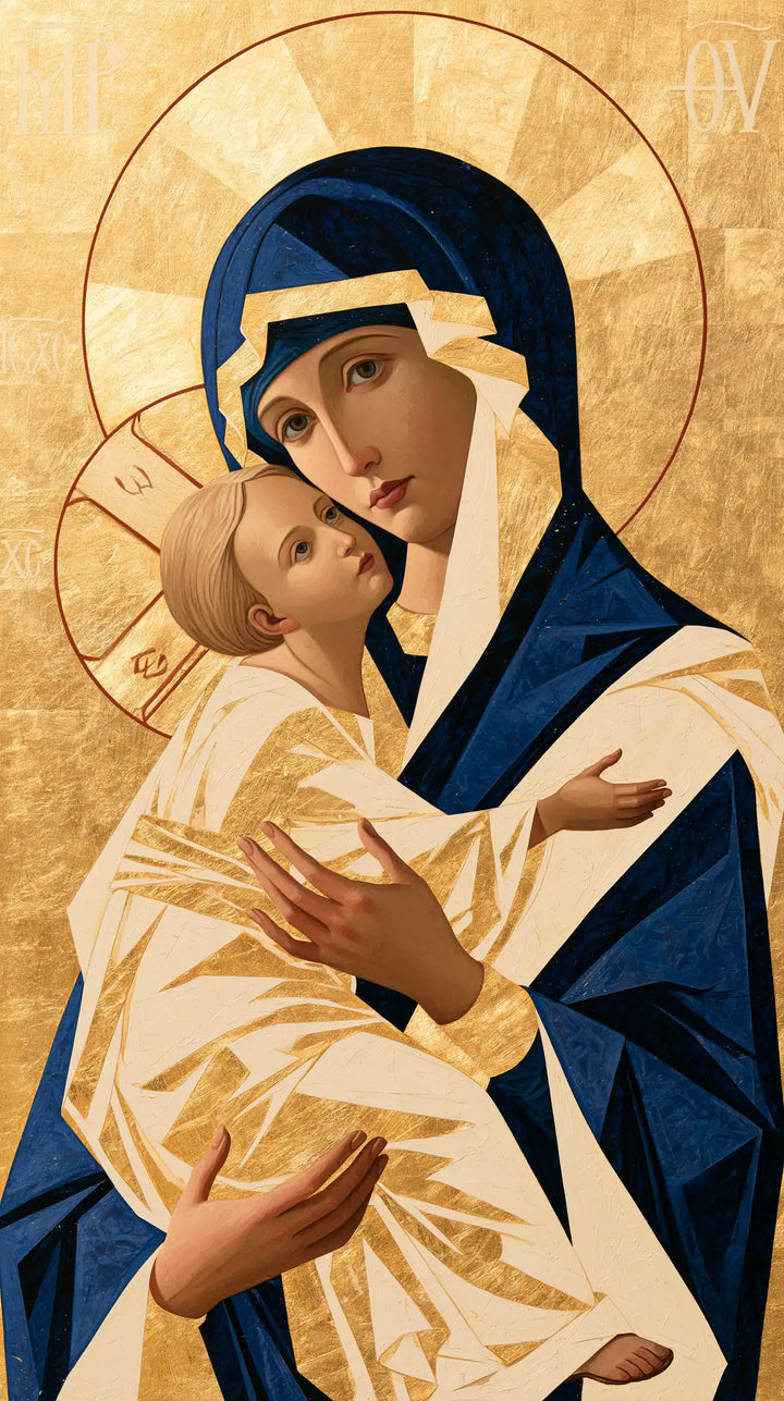 Virgin Mary and Child Jesus - Contemporary Byzantine · Portrait n° 20