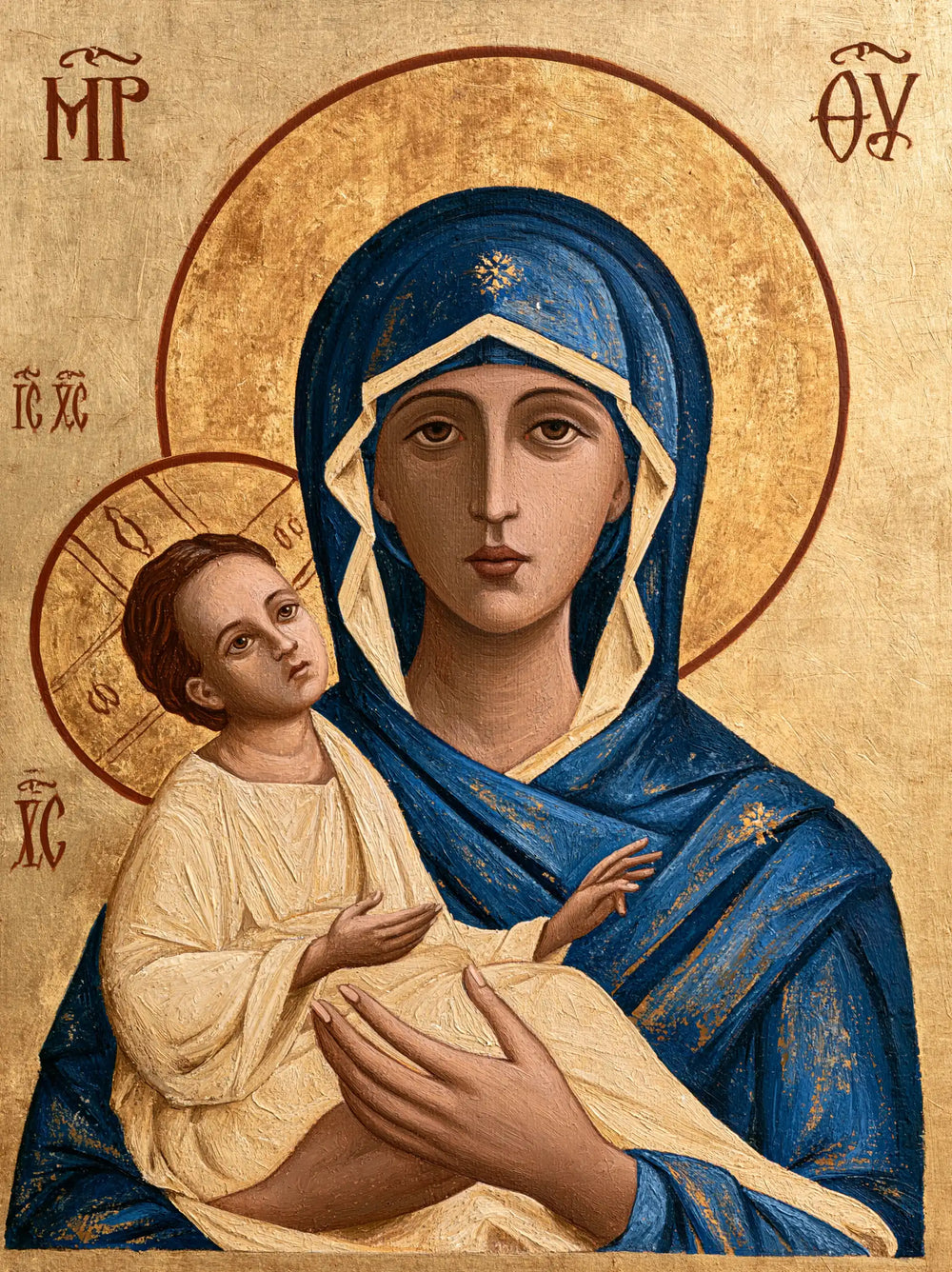 the Virgin Mary and the Child Jesus in Contemporary Byzantine style, portrait Christian artwork no. 26