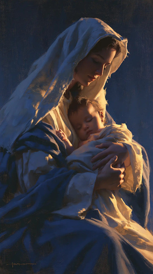 The Virgin and Child — Tenderness at the Night Veil’s Edge
