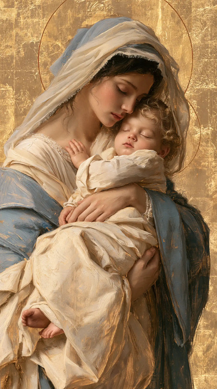 Virgin Mary and Child Jesus - Sacred Gold · Portrait n° 16