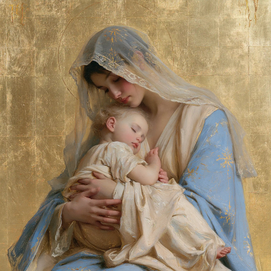 Virgin Mary and Child Jesus - Sacred Gold · Square n° 1