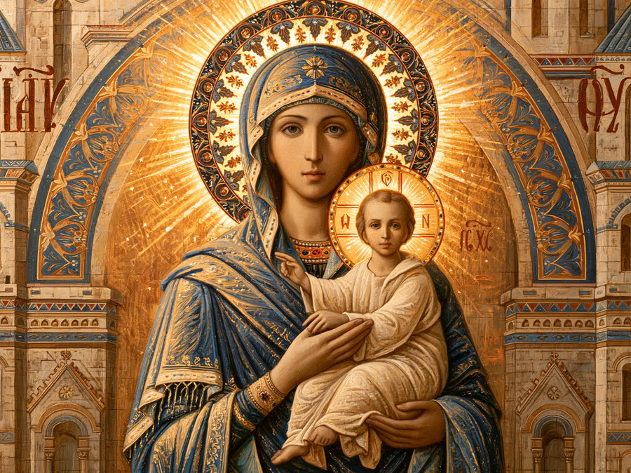 Virgin Mary and Child Jesus - Sacred Monumental View · Landscape n° 5